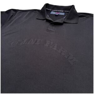 Phat Farm Embossed Logo Polo Shirt | Y2K 00s Streetwear Baggy Oversized Black XL
